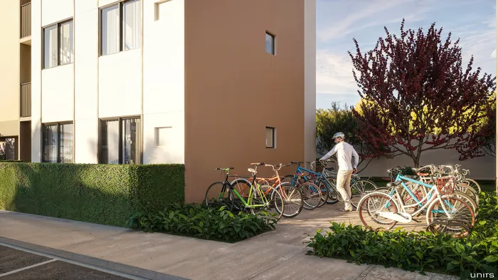 Bicicletário, perspectiva ilustrada