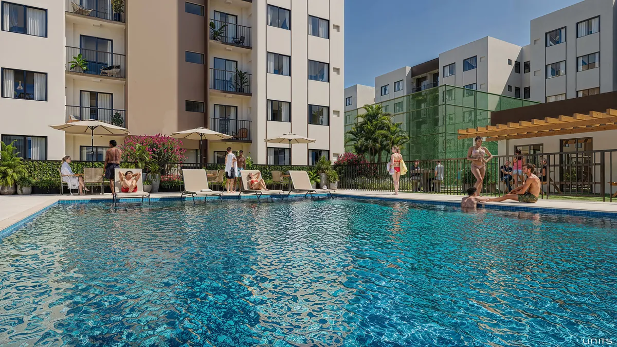 Piscina do Residencial Igaratá, perspectiva ilustrada