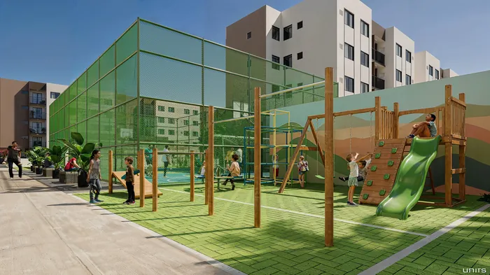 Playground, perspectiva ilustrada